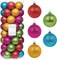 Shatterproof Christmas Tree Ornament Set (2.24"/57mm, Glitter Rainbow)